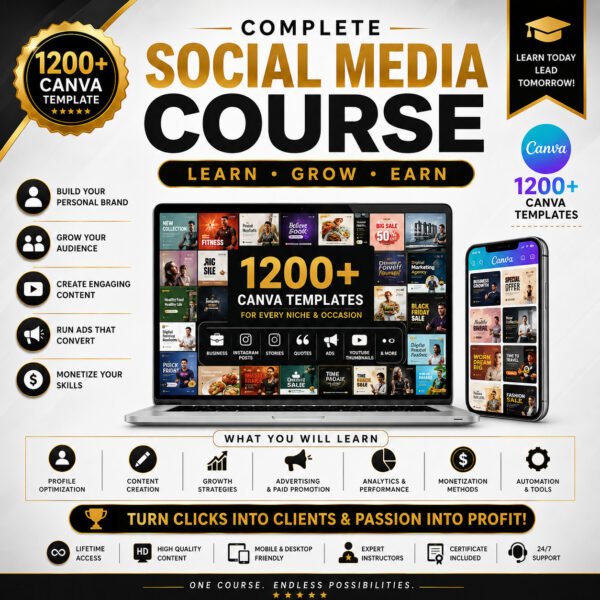 Canva teplates 1200+ Canva Templates Bundle | Social Media, Business & Marketing Templates