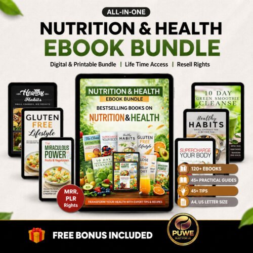 Nutrition & Wellness eBook Bundle | Healthy Lifestyle, Fitness & Nutrition Guides